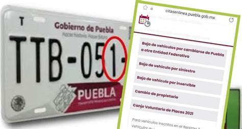 cita para canje de placas puebla|Citas en Línea